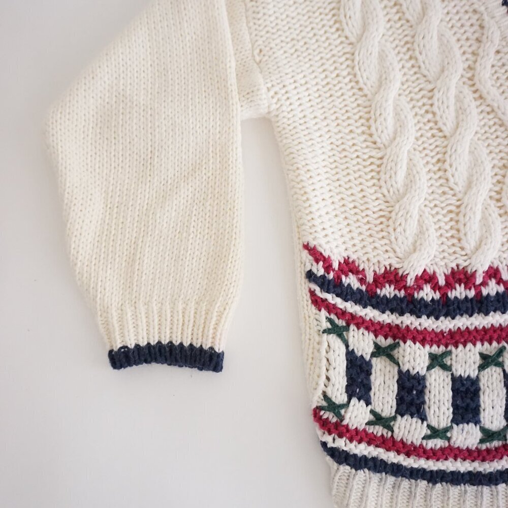 Huntington Ridge Hand Knit Cable Cardigan Preppycore Old Money Cottagecore M - Picture 8 of 12